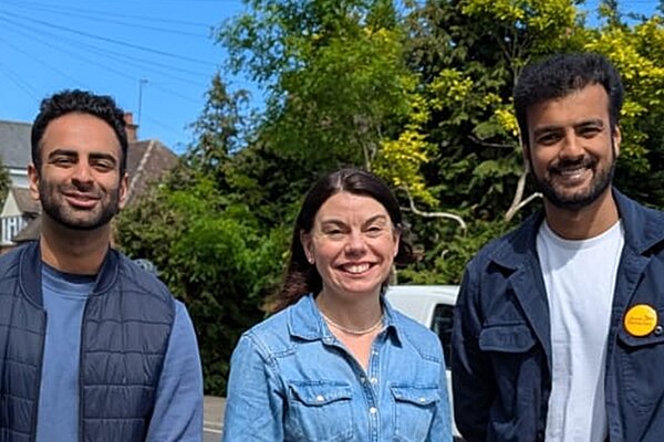 Coombe Hill ward Focus Team with Sarah Olney MP