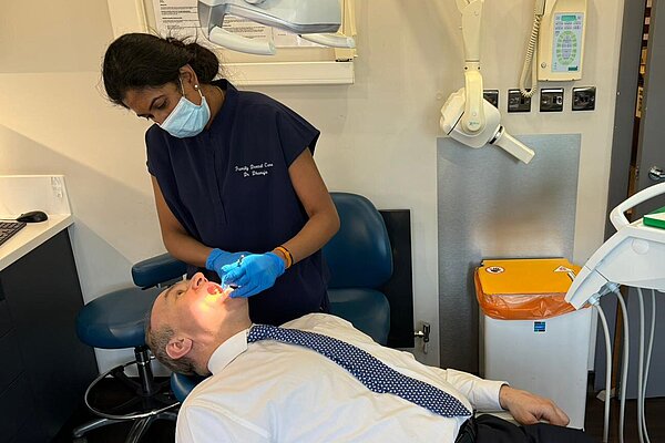 Ed at a local dentist in Chessington.